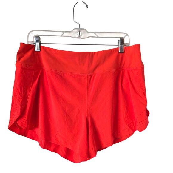 Athleta X Allyson Felix Legend Run with it Shorts Size Large Bright Orange NEW - Picture 2 of 6